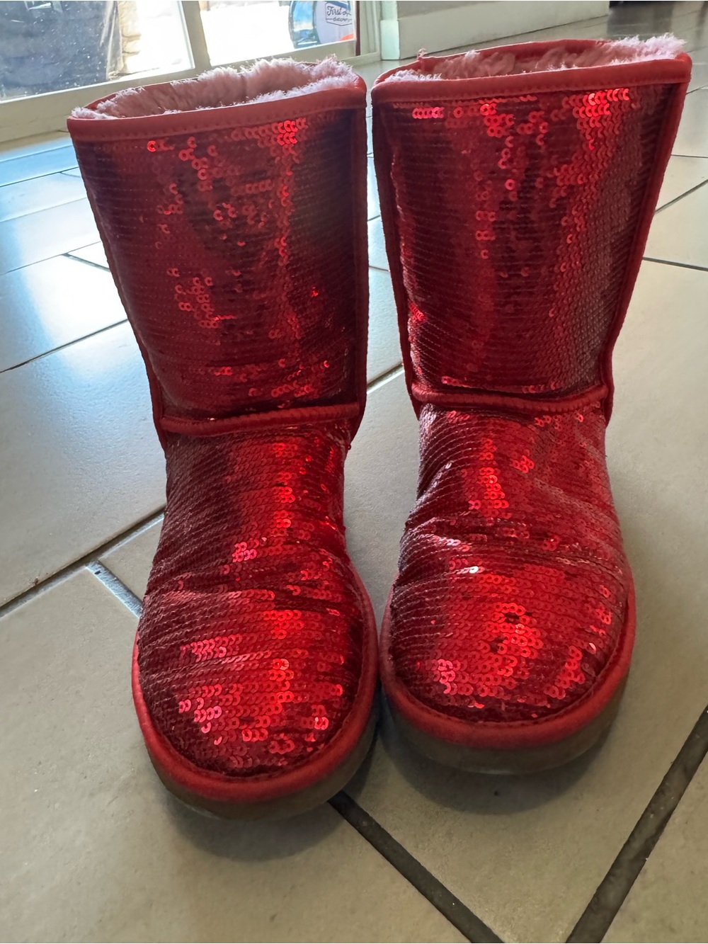 UGG women  Red Sequin Mid-Calf Boot